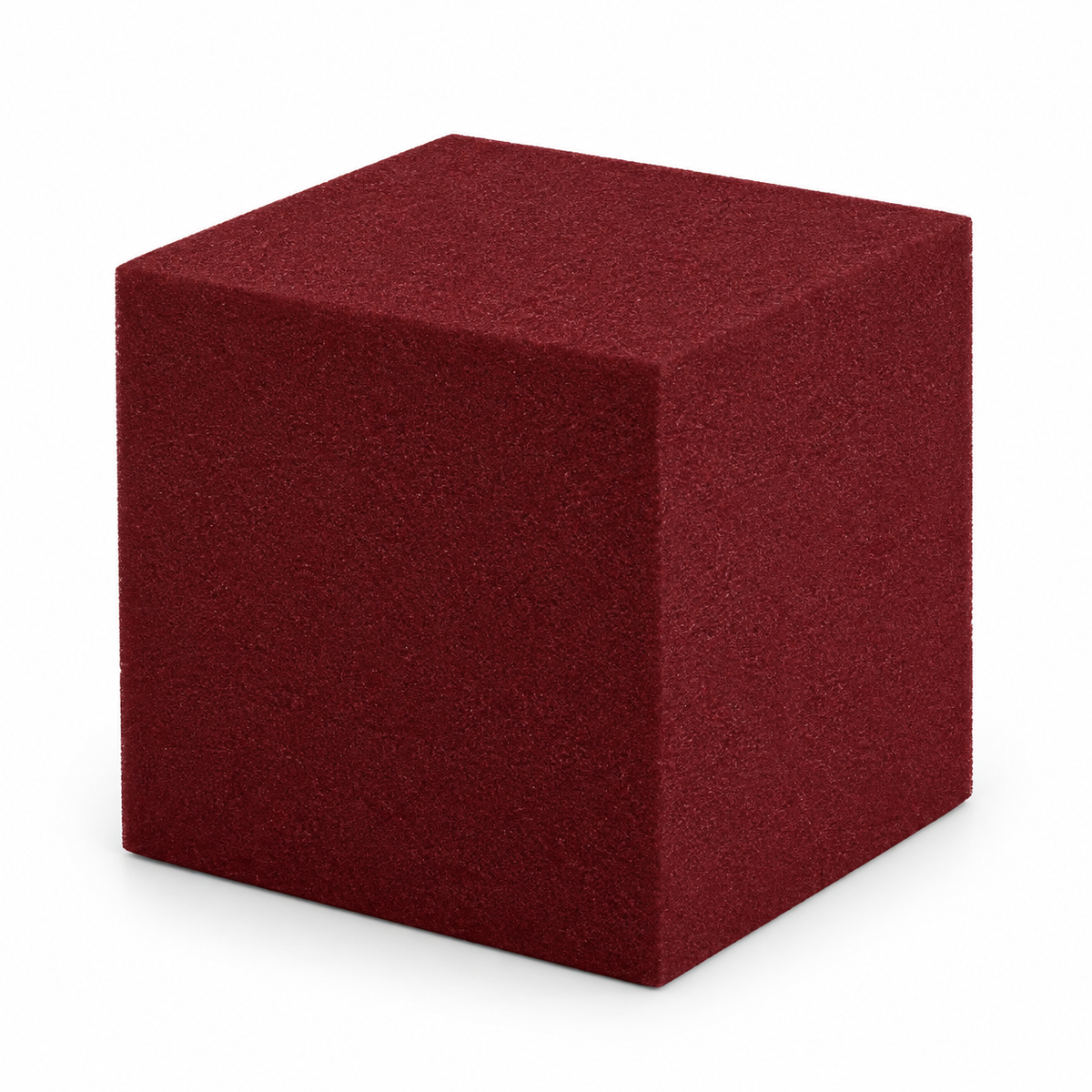 Burgundy foam pit cube for kids indoor playrooms and soft landing areas