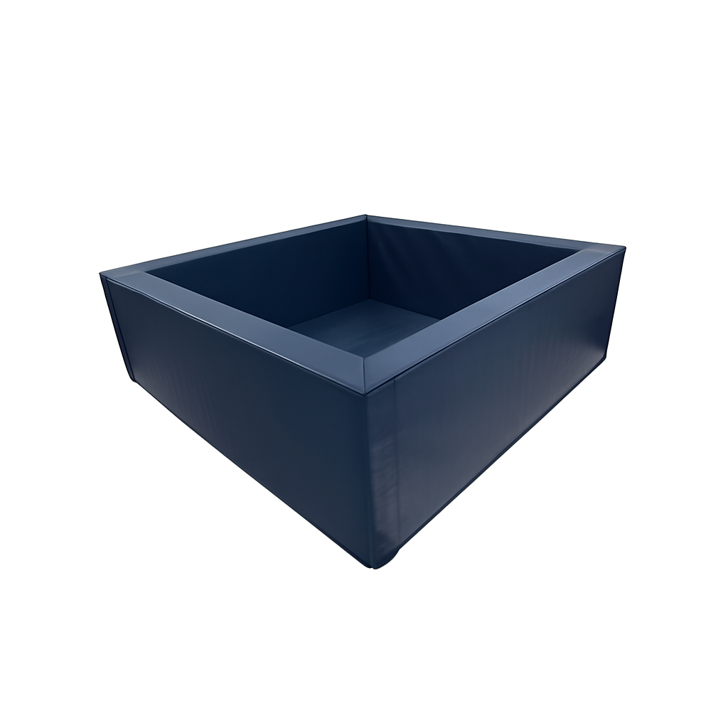empty Navy blue foam pit for a playroom