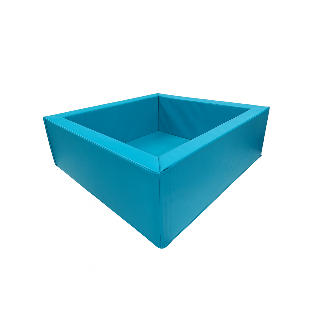 empty Sea Blue foam pit for a playroom