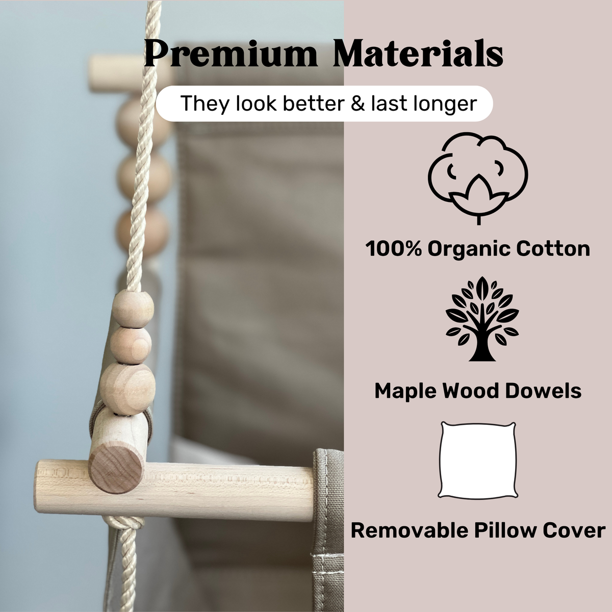 Organic Cotton Indoor High Back Baby & Toddler Swing
