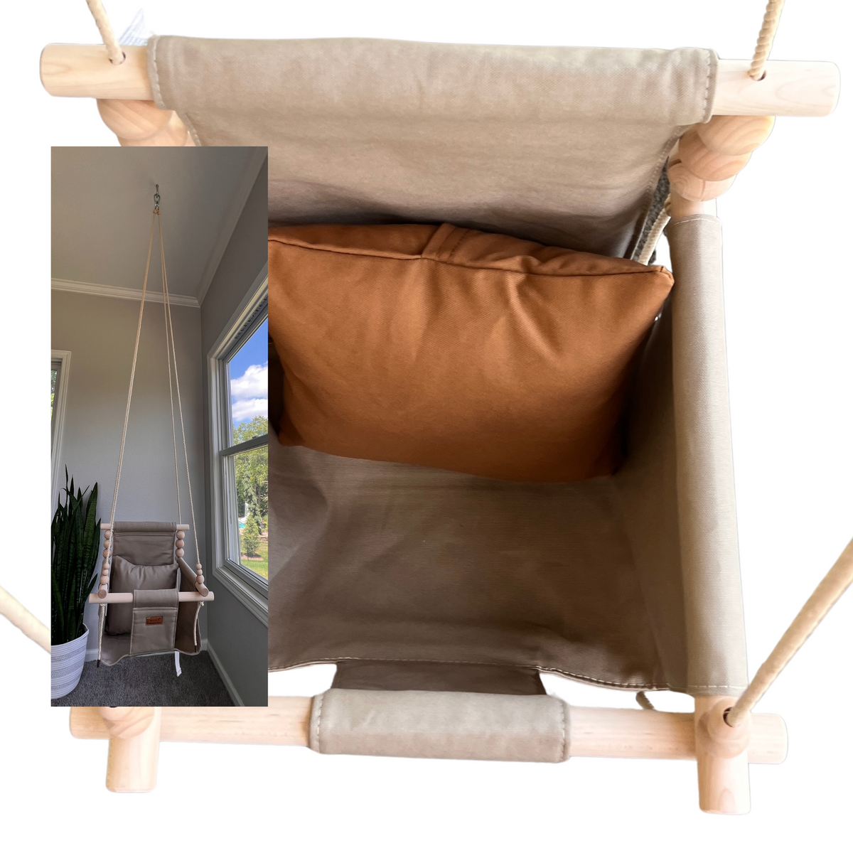 Organic Cotton Indoor High Back Baby & Toddler Swing