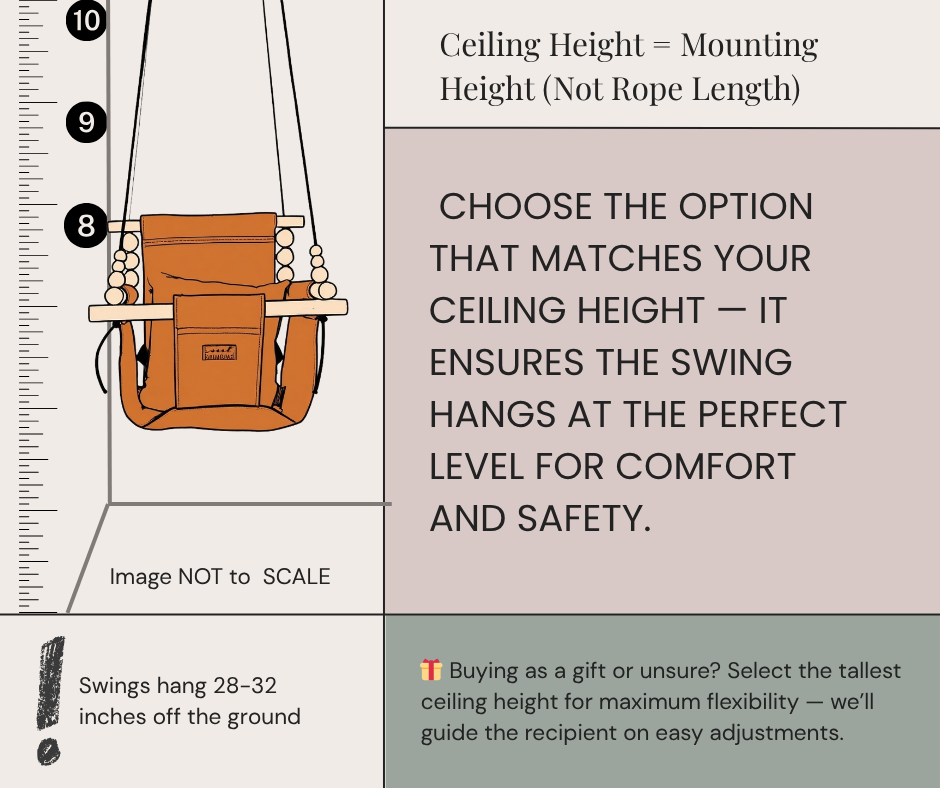 Organic Cotton Indoor High Back Baby & Toddler Swing - Toffee