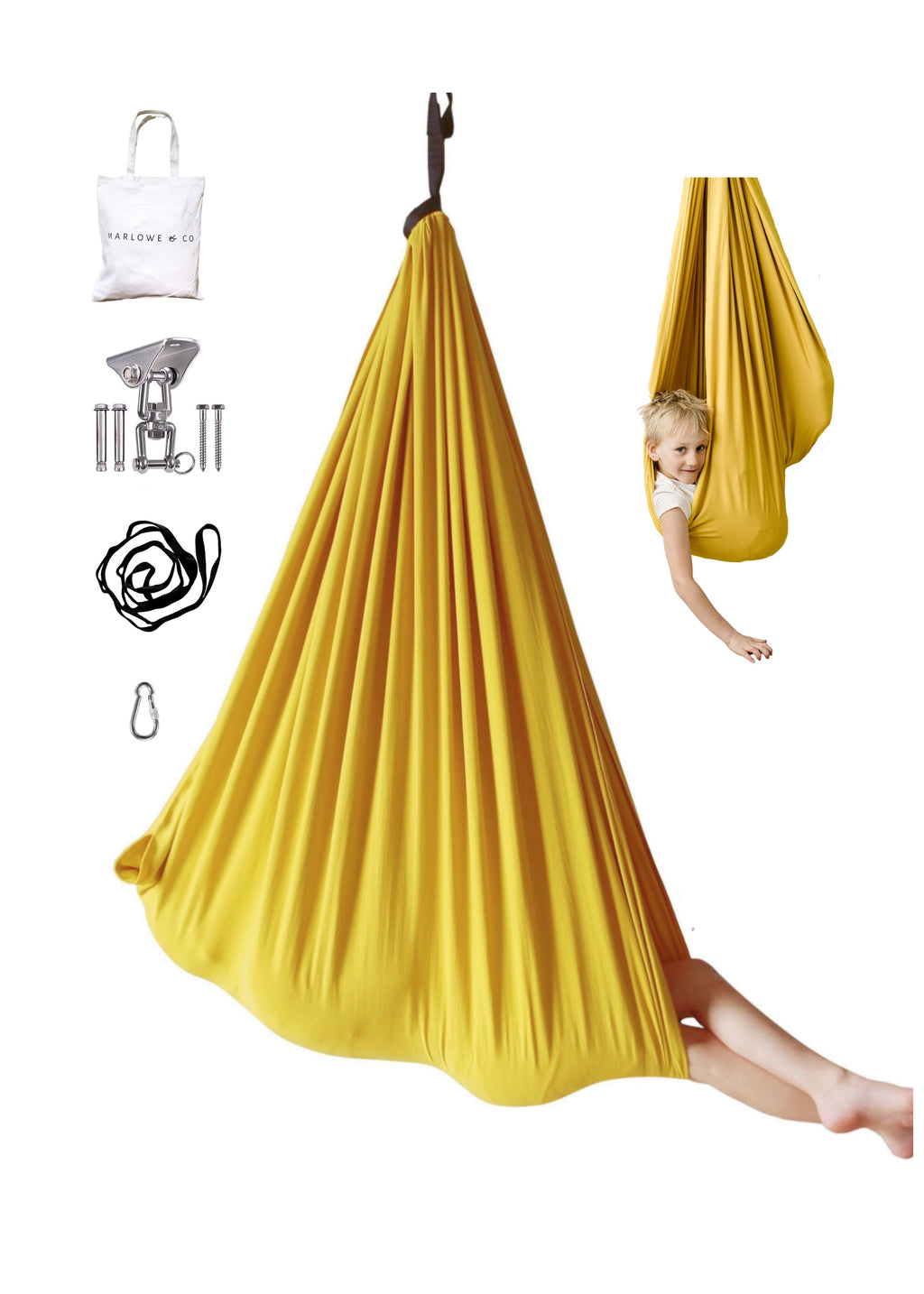 Retro Pineapple double-layer sensory swing for kids with included hanging hardware