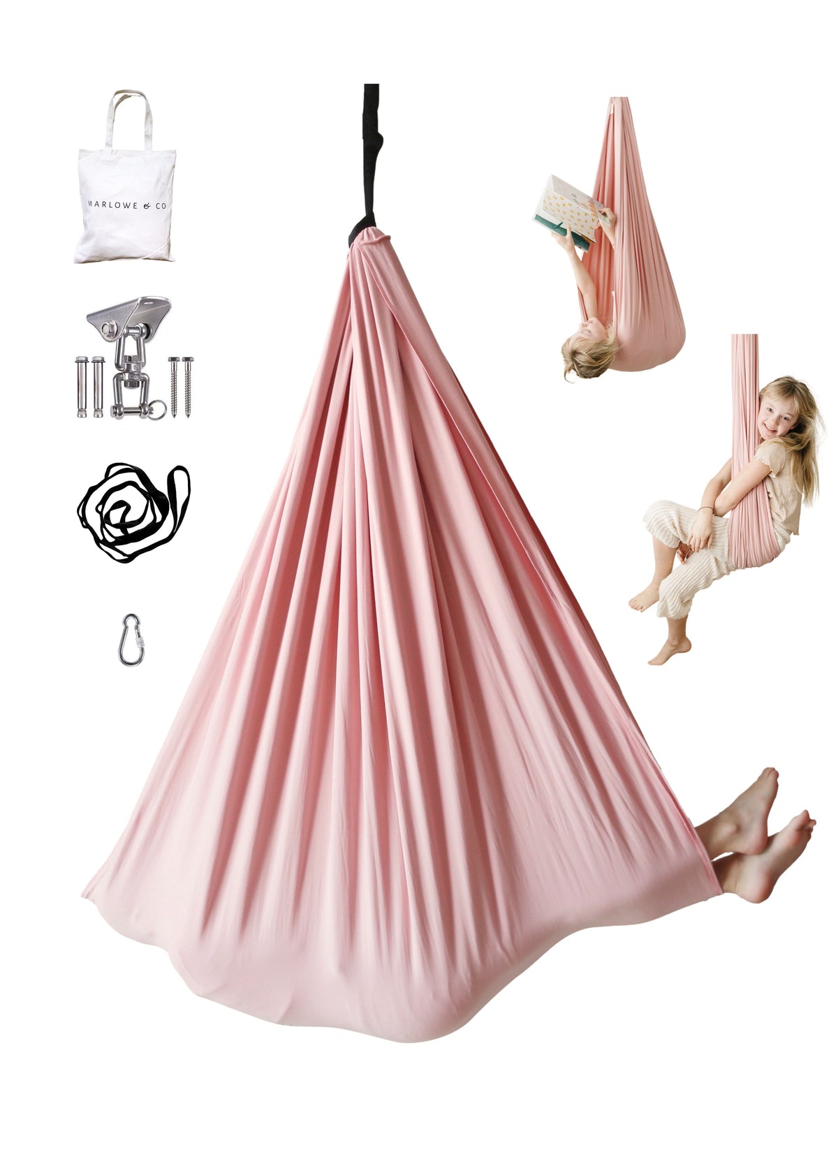 Vintage Rose double-layer sensory swing for kids with included hanging hardware