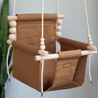 Organic Cotton Indoor High Back Baby & Toddler Swing - Toffee