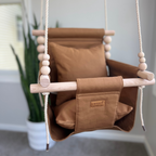 Organic Cotton Indoor High Back Baby & Toddler Swing - Toffee