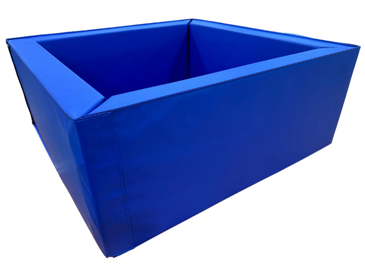 empty Blue  foam pit for a playroom