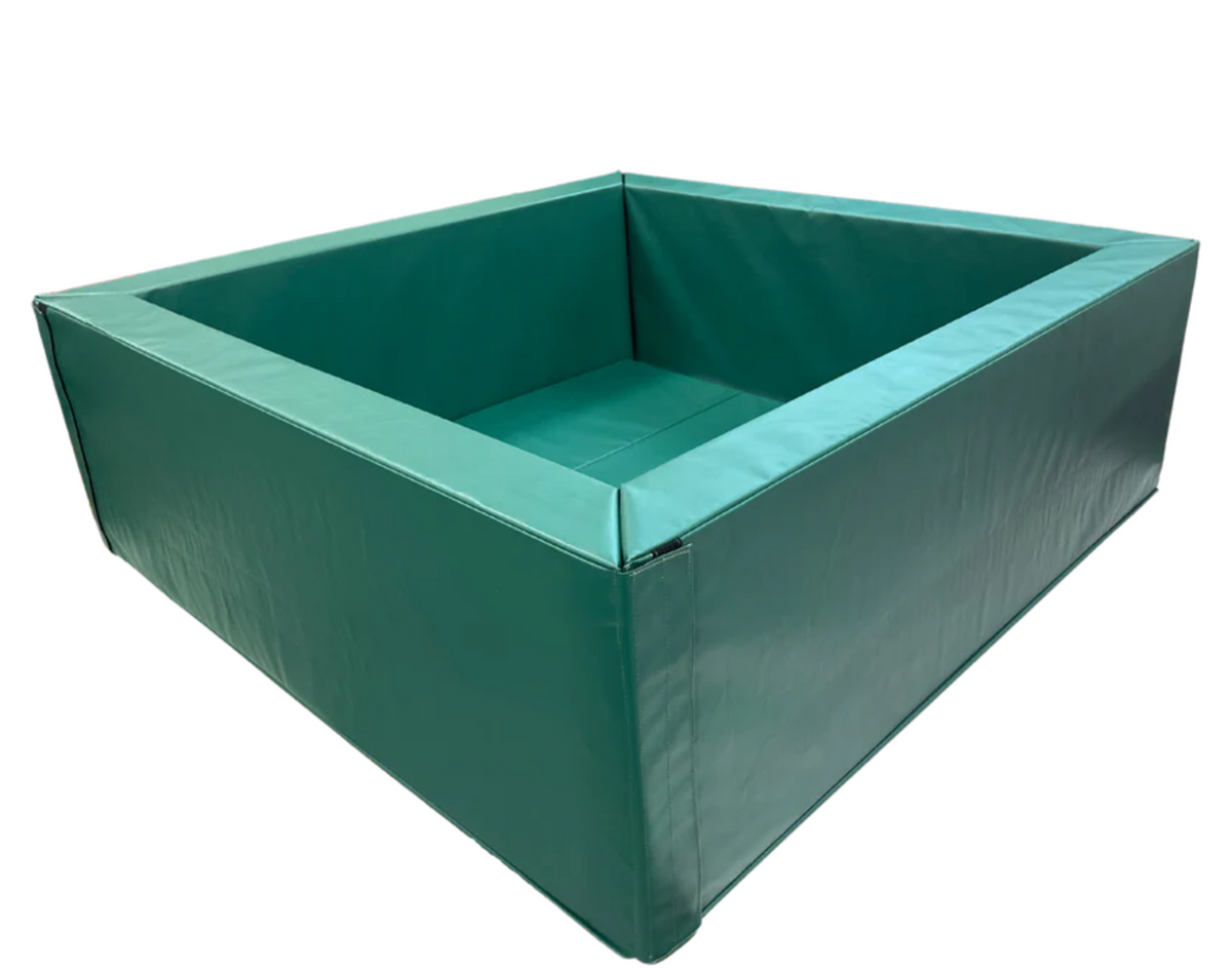 empty Forest Green foam pit for a playroom