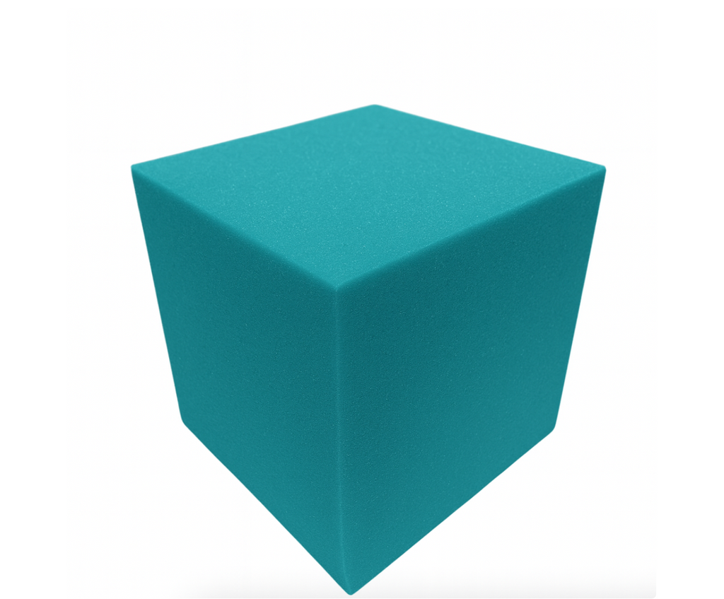Teal foam pit cube for kids indoor playrooms and climbing areas