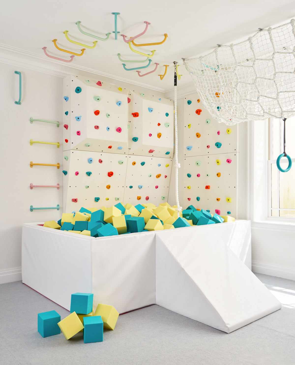 white kids soft play foam wedge for foam pit
