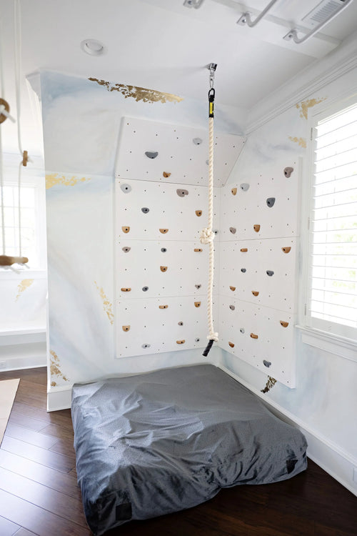 Charcoal sensory landing pad sized for a kids playroom