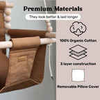 Organic Cotton Indoor High Back Baby & Toddler Swing - Toffee